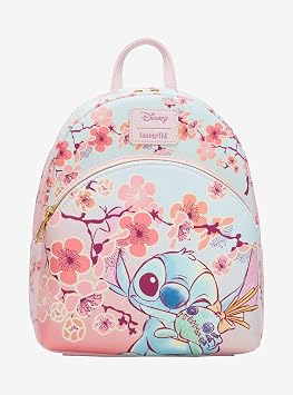 Loungefly Disney Stitch & Scrump Cherry Blossoms Mini Backpack Light Blue None