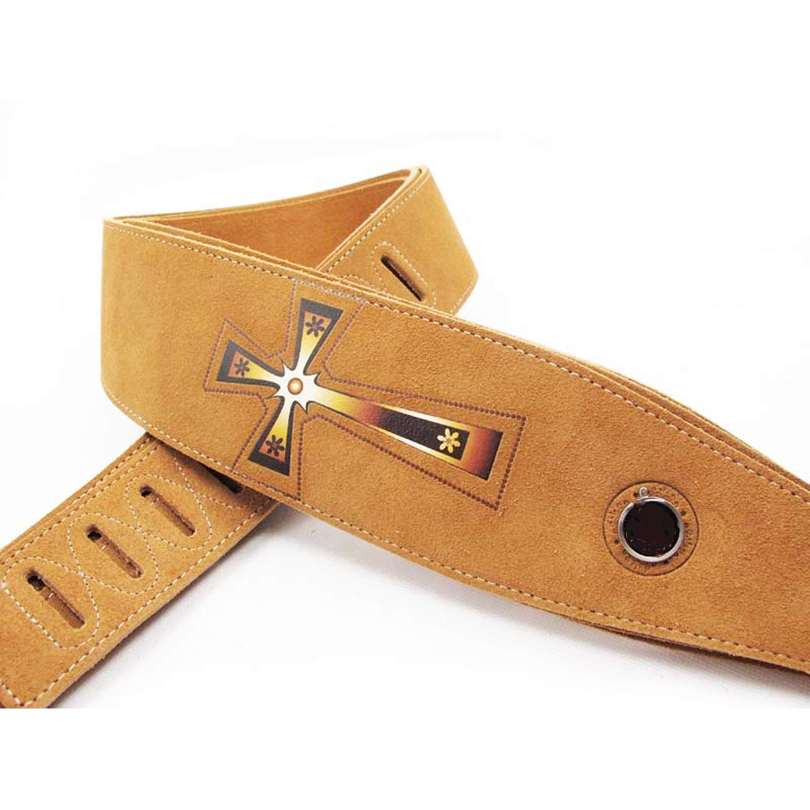 BOSUGE, regulowany pasek gitarowy Dwuwarstwowy skórzany pasek gitarowy Elektroakustyczny pasek basowy Pasek gitarowy do basu, gitary (kolor: czerwony, rozmiar: 125-141 cm)