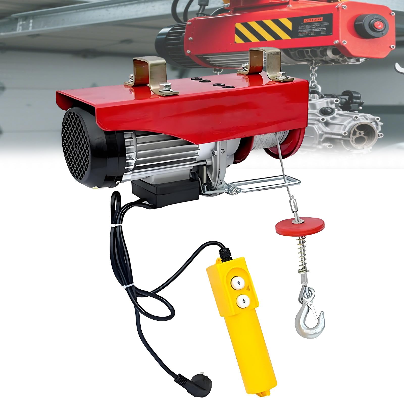 Eiwitany Electric Overhead Hoist Winch, Built-in Emergency Stop Switch, Heavy Lifting Crane for Garage, Warehouse and Factory （PA500*12M）