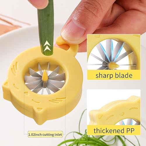 Miniatura 3 de Trituradora de cebolla verde, 12 cuchillas de acero inoxidable, herramienta de corte de cebolla verde, cortador de trituración de cebollas,