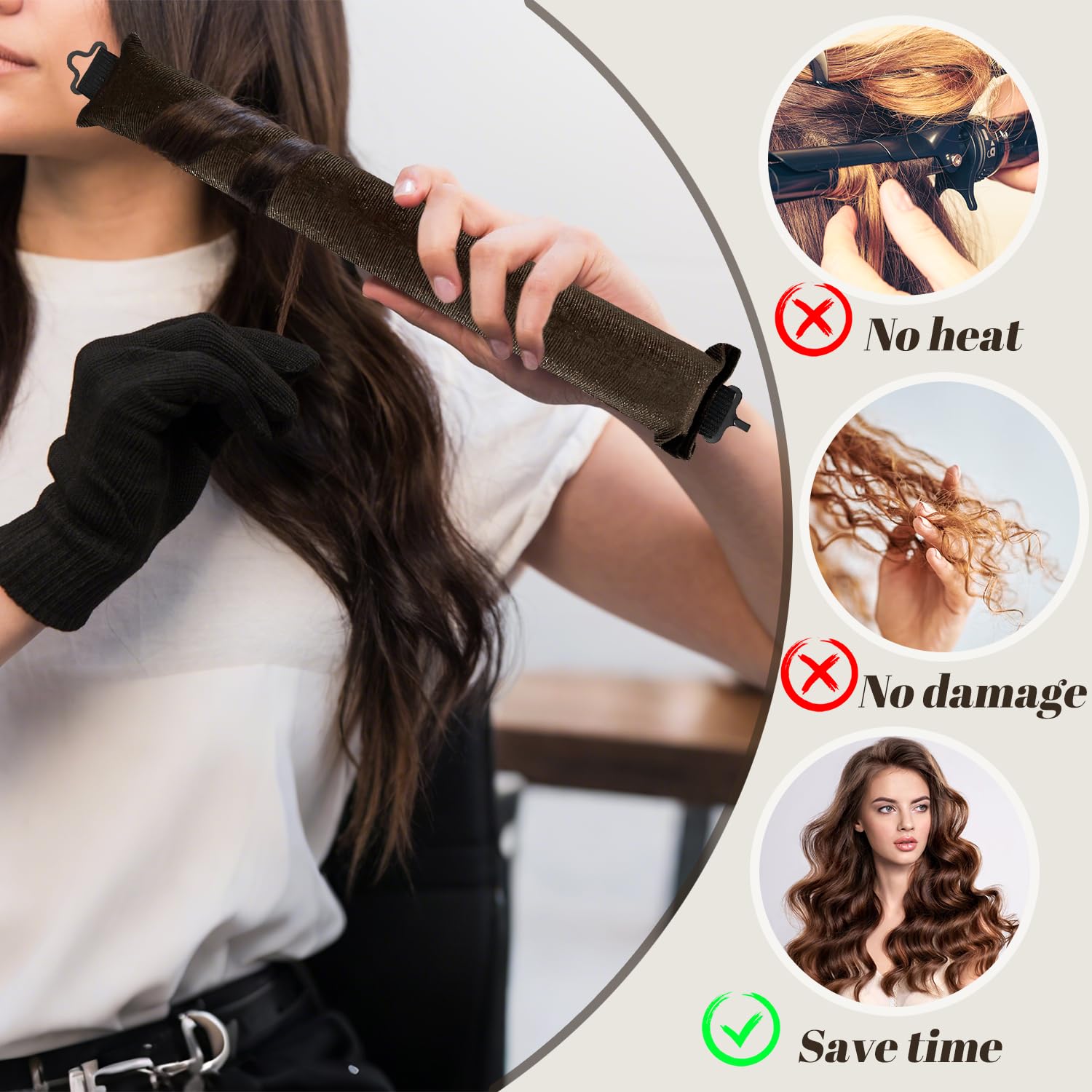 3 Pcs Heatless Curlers, Heatless Curls - Image 4