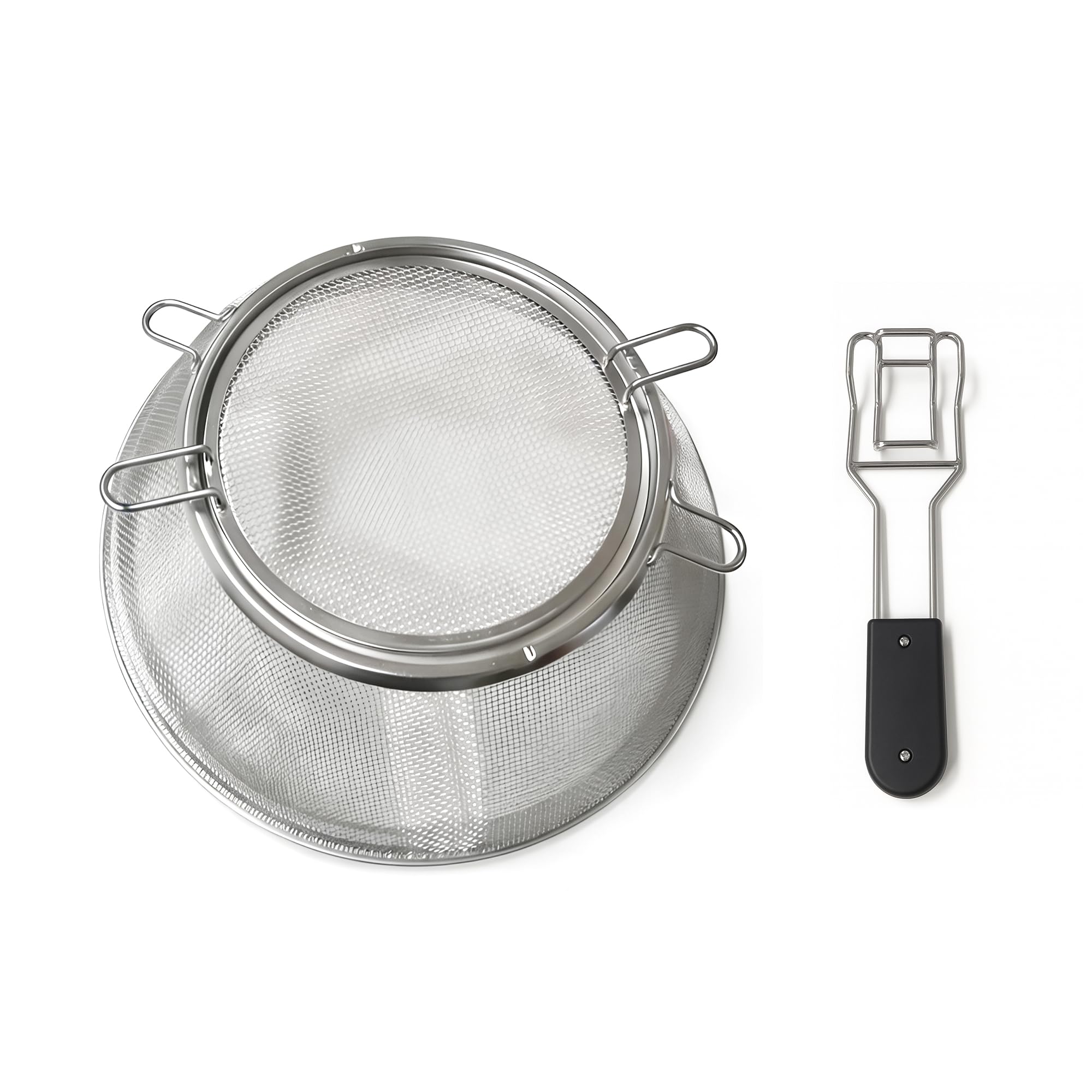 Funkenfang Ø 54,5 cm Funkenschutzhaube aus 100% Edelstahl 304 mit Edelstahl Hitzebeständiger Griff für Feuerkorb und Feuerstelle