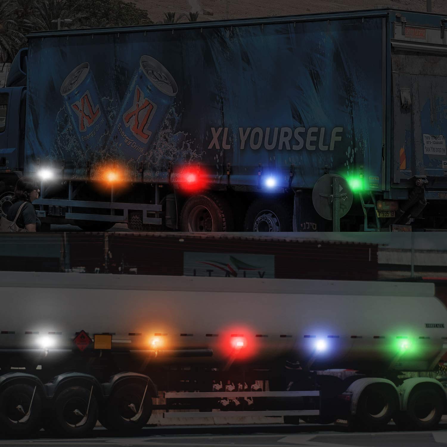 Biqing 20 X Luces de marcador lateral de LED Rojo,Indicadores de posición 12V Impermeable Lámparas laterales led para camión remolque Lorry Cab Bus Barco Tractor autocaravana