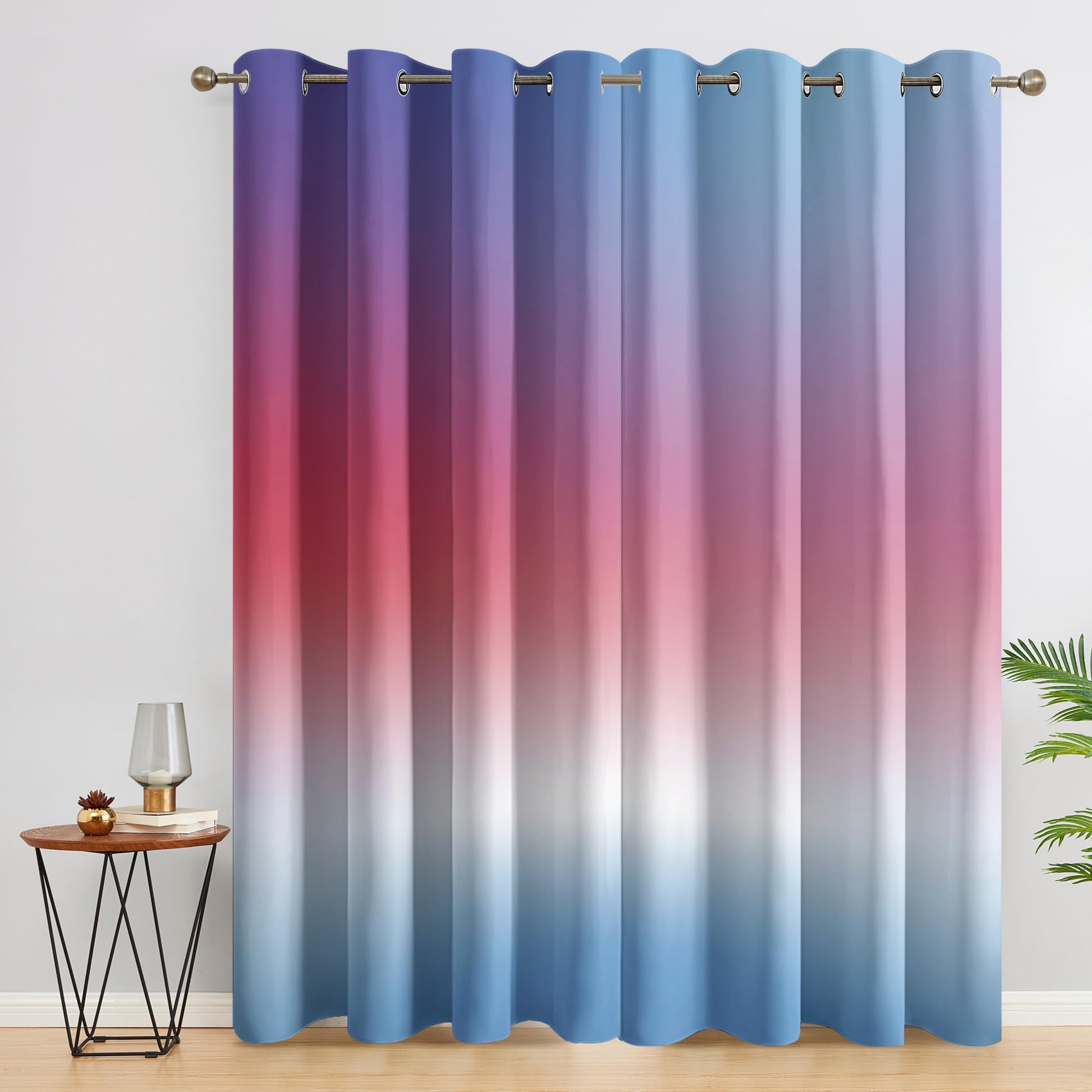 Rideaux occultants thermiques isolants à œillets au style dégradé bleu et rose