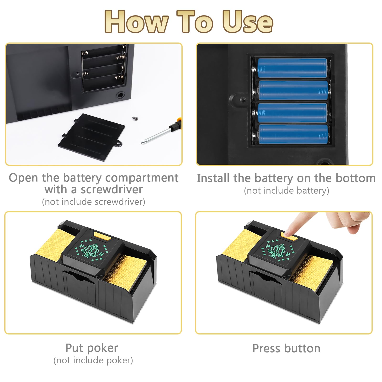 Mescolatore Automatico di Carte, MXTIMWAN Mischia Carte Automatico Card Shuffler Funzionamento a Batteria, Mescolatore di Carte Automatico per Feste in Famiglia, Poker, Blackjack, Uno