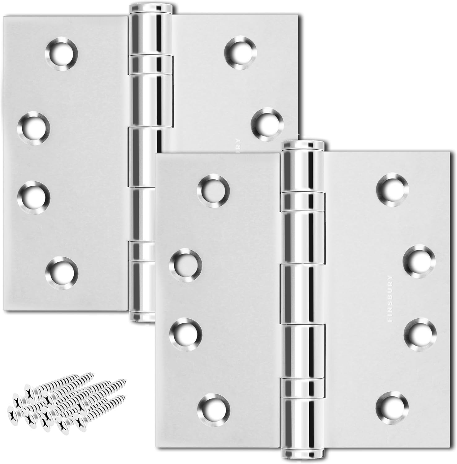 Door Hinge Ball Bearing 3.5 x 3.5 Inches Solid 304 Steel Durable Heavy Duty Machined NRP Architectural Grade Mortise Hinges - Set of 2 Matte Gold Door Hinges (Matte Gold)
