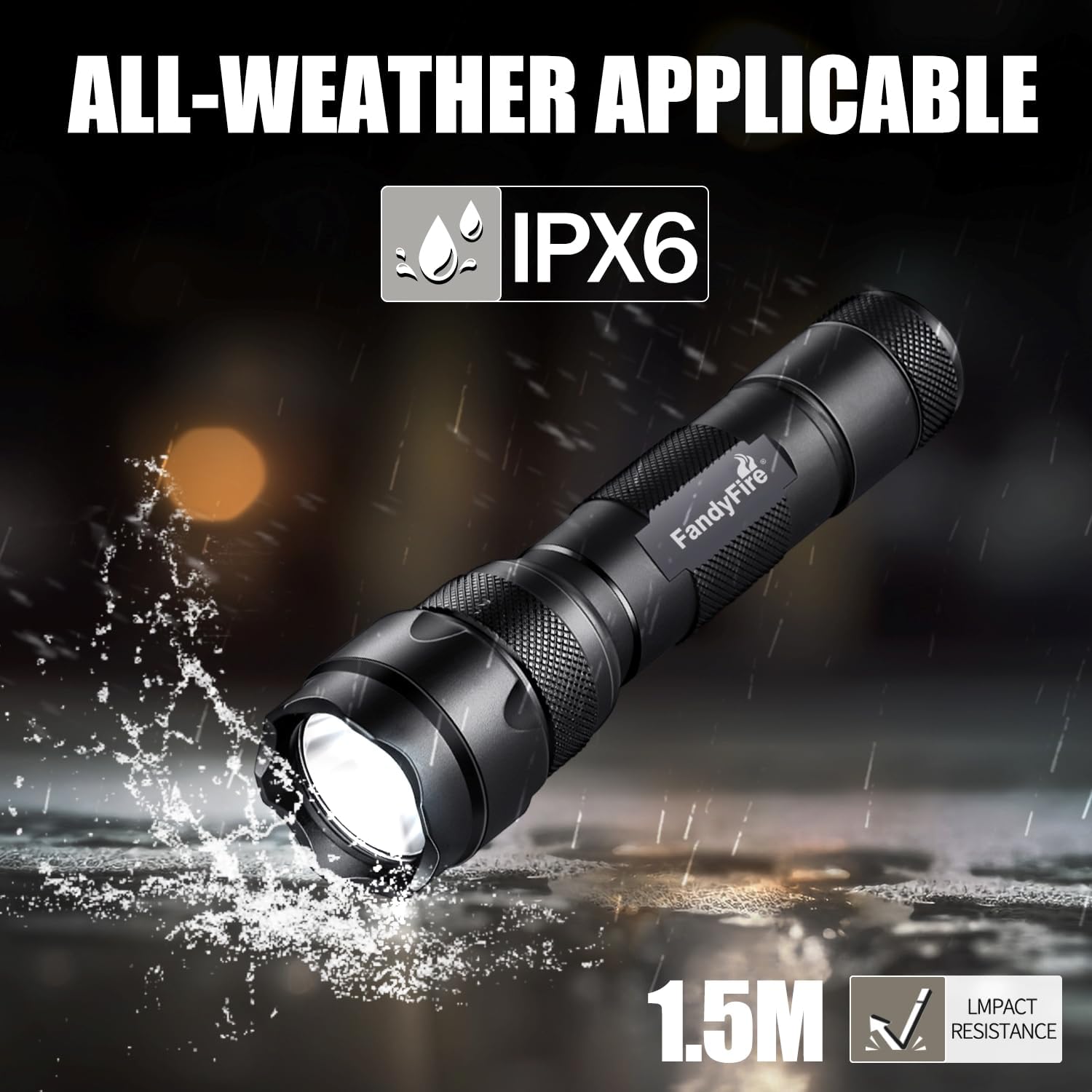 1000 Lumen Tactical Flashlight with Holster, Super Bright Single Mode Law Enforcement - Police LED Flashlight for Security and Duty Belt Mini Torch 502B