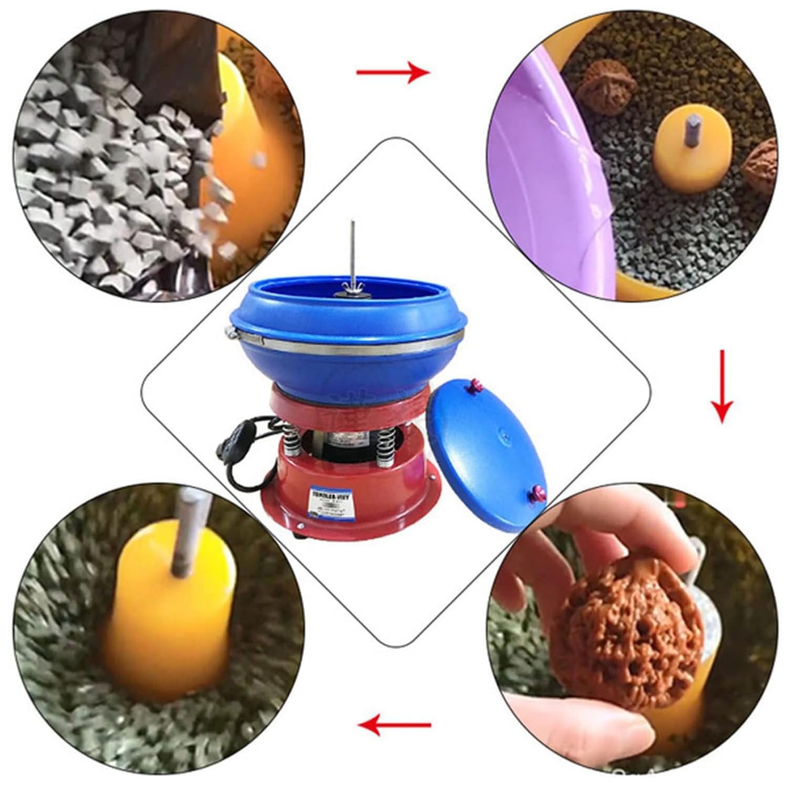 Vibratorio plastica Tumbler,Gioielli lucidatore Tumbler,Mini Rotary Tumbler Macchina,per la lucidatura Superficiale macinazione Buffing Gemme Gioielli Monete,220V