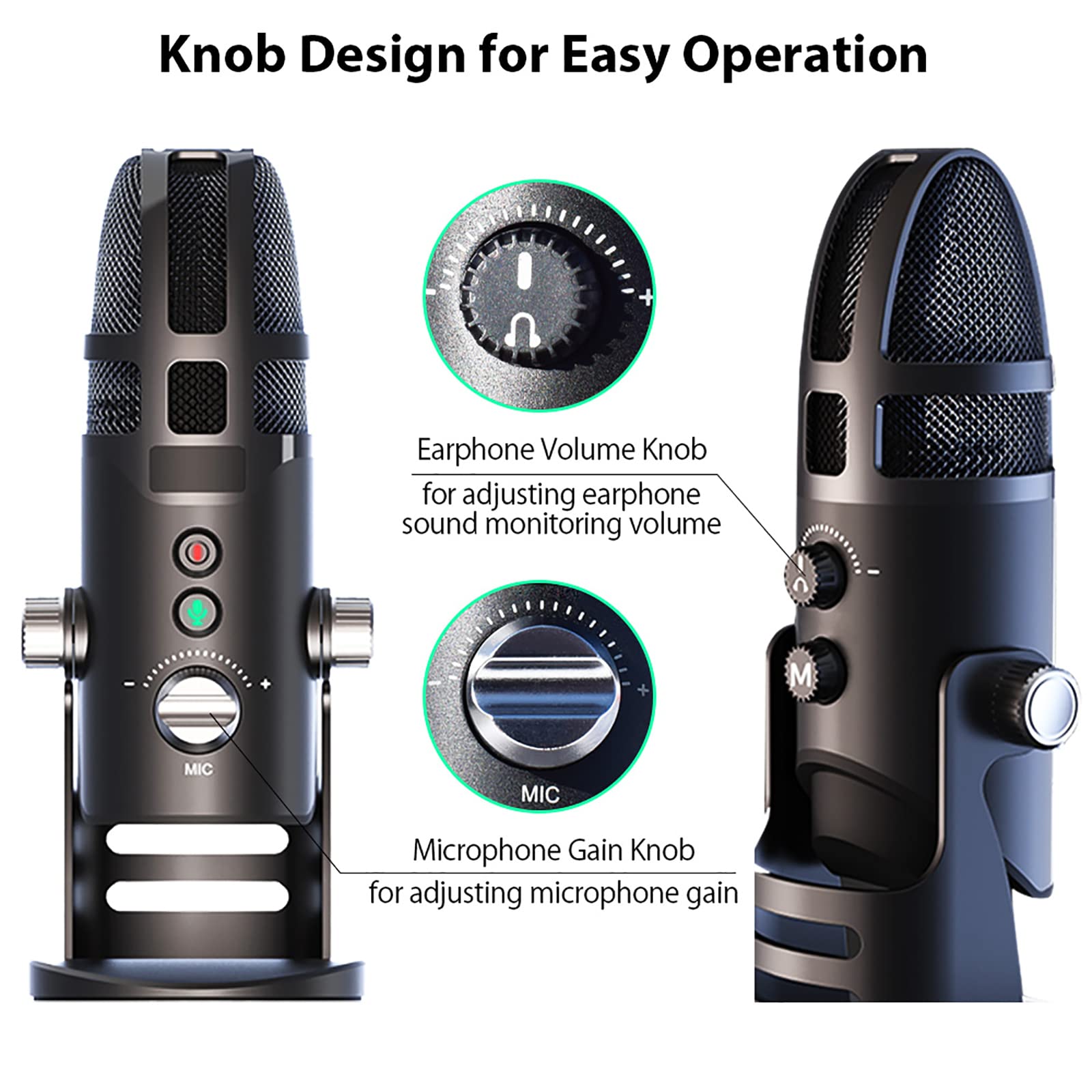Microfono a Condensatore USB, Microfono Da Gioco Colorato RGB Scheda Audio Integrata E Funzione Di Registrazione, 6 Modalità Audio, Regolazione a 360°, Facile Da Usare