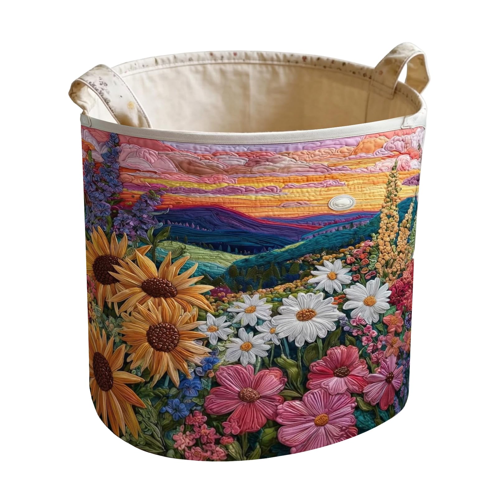 Limtula Type 11 Multipurpose Foldable Dirty Clothes Hamper With Bohemians Floral Pattern And Handles Modern Patterned Laundry Solution Polyester Collapsing Laundry Bin
