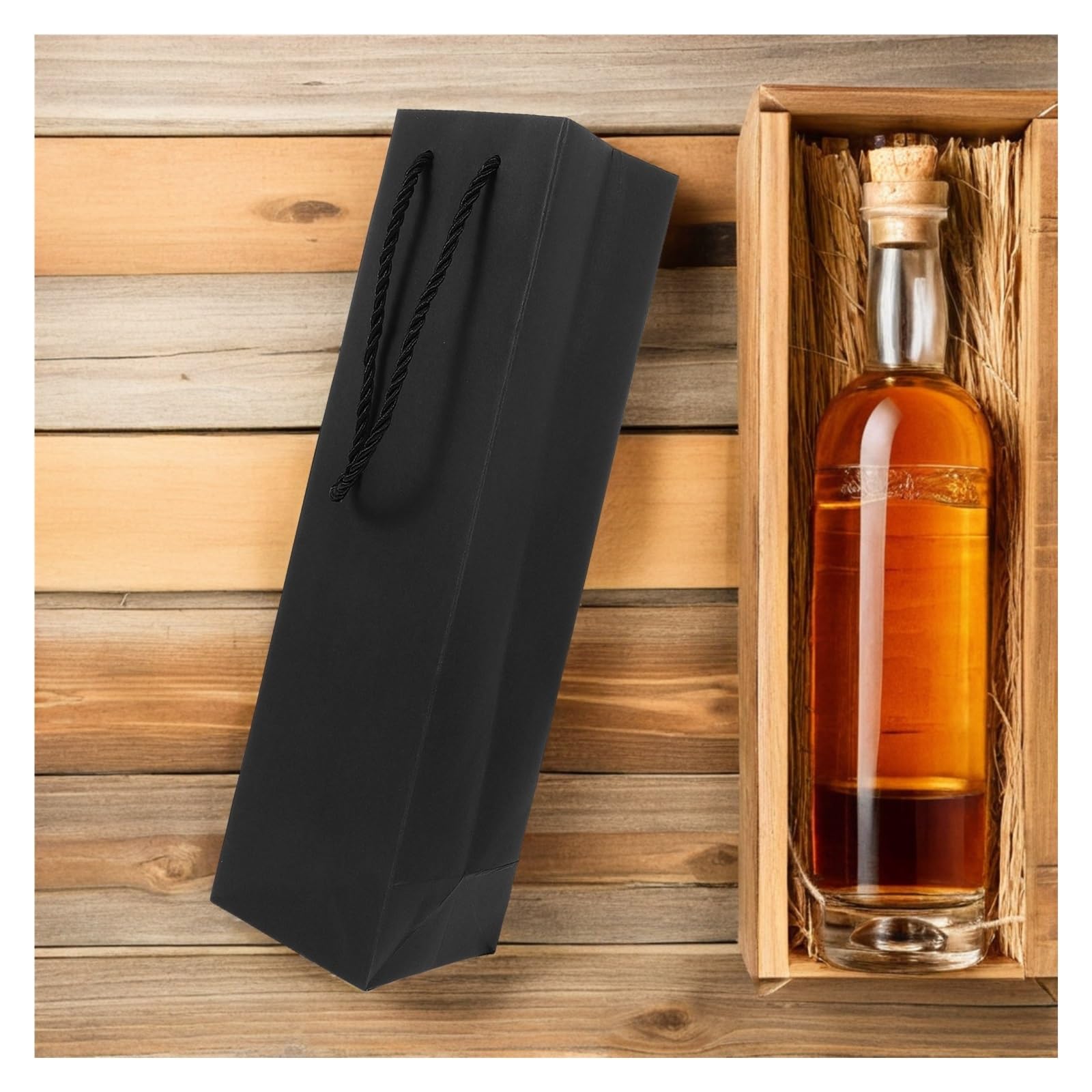 Weinflaschenbeutel, wiederverwendbar, Kraftpapier, Weihnachtsmotiv, stabiler Griff, elegantes, minimalistisches Geschenk zur Aufbewahrung von Wein, 20 Stück