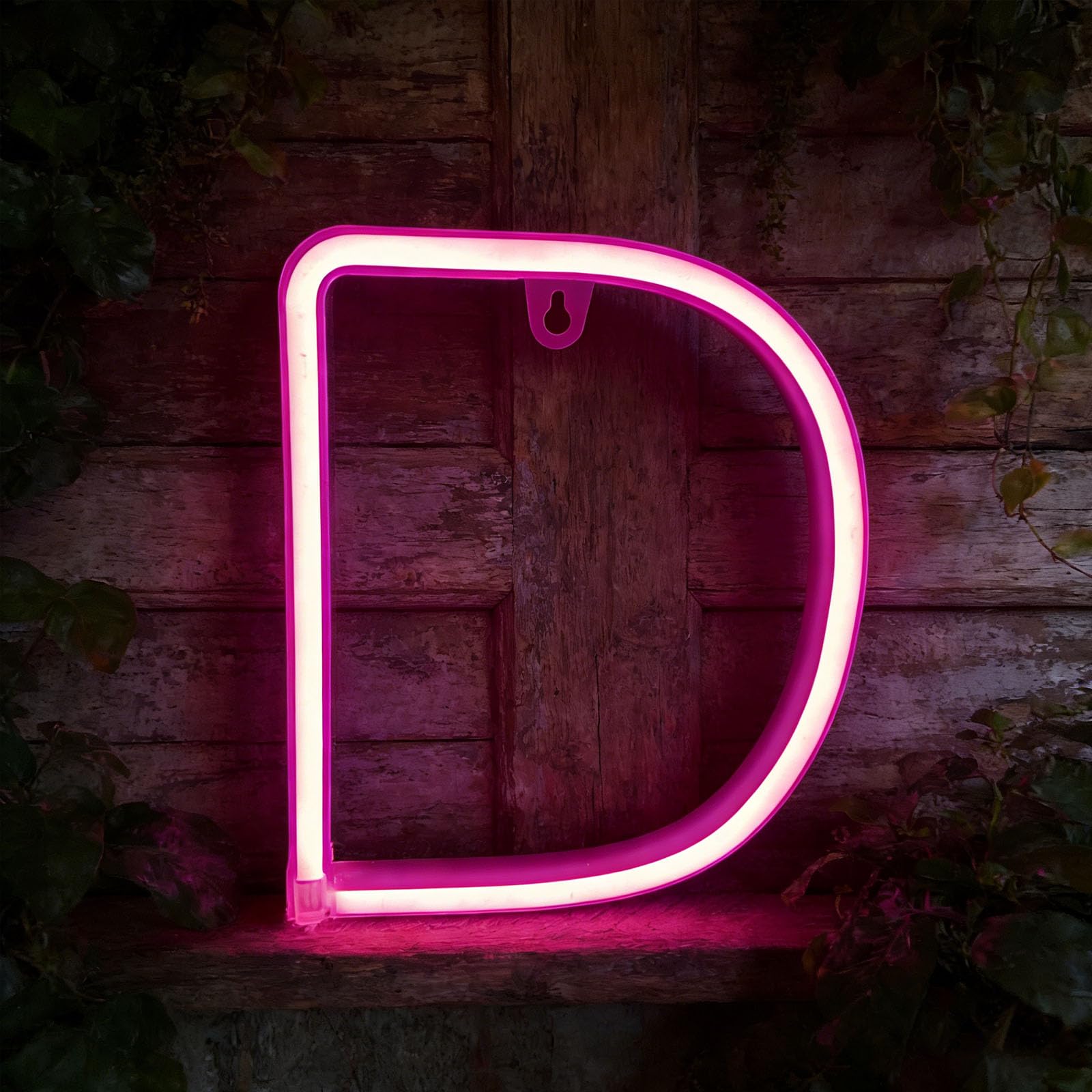 shulovehua Neon Pink LED Marquee Letter Lights, Light Up Letters Glitter Alphabet Letter Sign USB/Battery Powered for Night Light Birthday Party Wedding Girls Gift Home Bar Christmas Decoration(D) — image 1