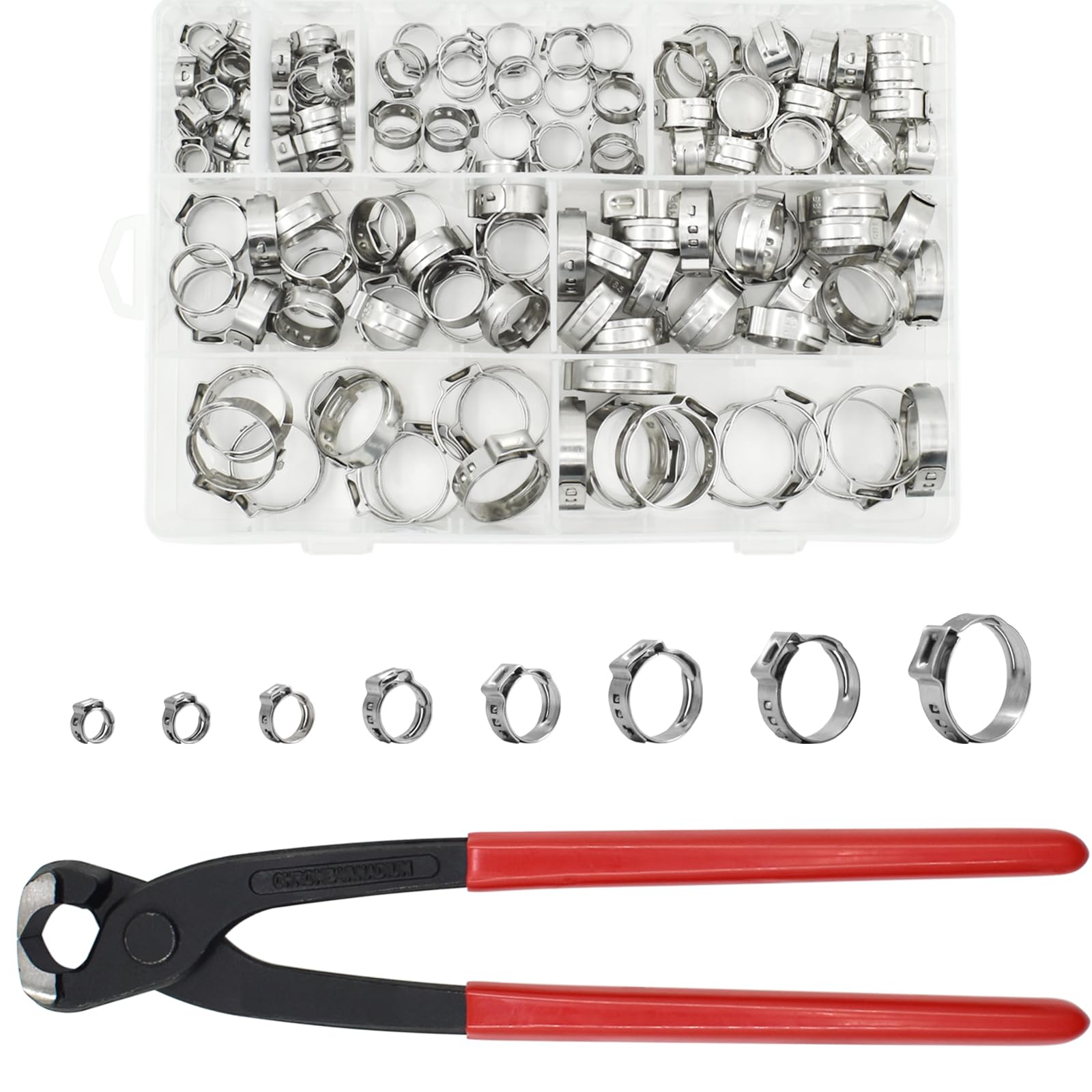 SHRJ 130pcs Pex Clamp Assortment Kit with Pliers
