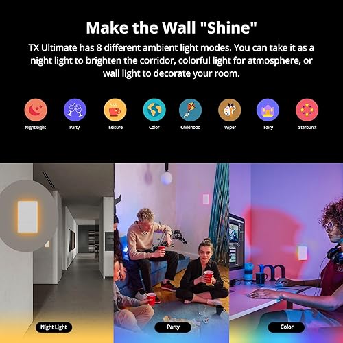 Miniatura 4 de SONOFF Interruptor de luz inteligente, interruptor de luz WiFi de 2.4 GHz, funciona con Alexa y Google Home, T5 2 Gang 1 Way Smart Life Light