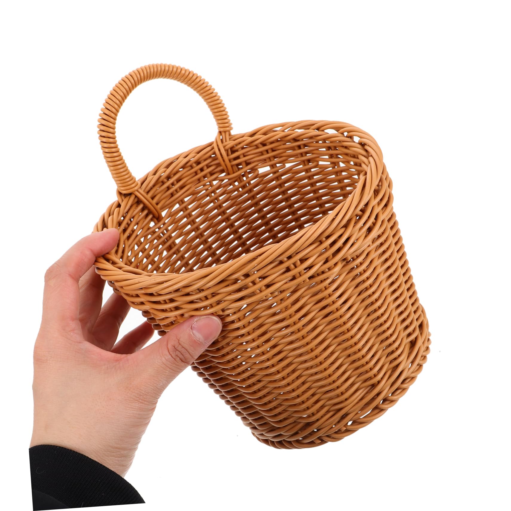 COLLBATH Cesta Colgante De Cocina Tejida De Mimbre Grande Para Almacenamiento Multiusos De Verduras y Utensilios, Diseño Abierto Resistente, Organizador Práctica Para Despensa y Paredes