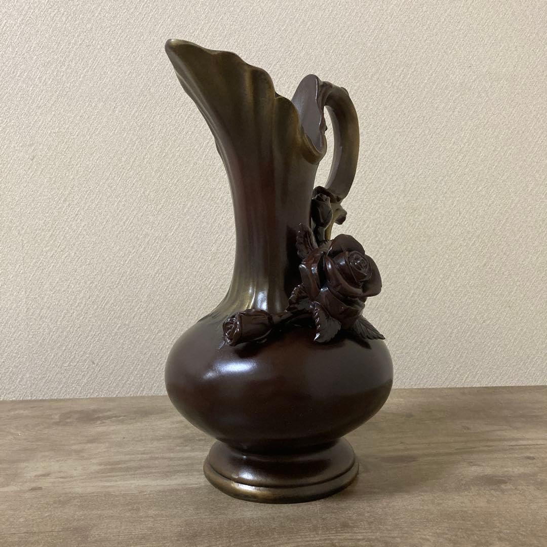 Takaoka Copperware Florence Jug Flower Vase 12.2in Japanese Metal Craft