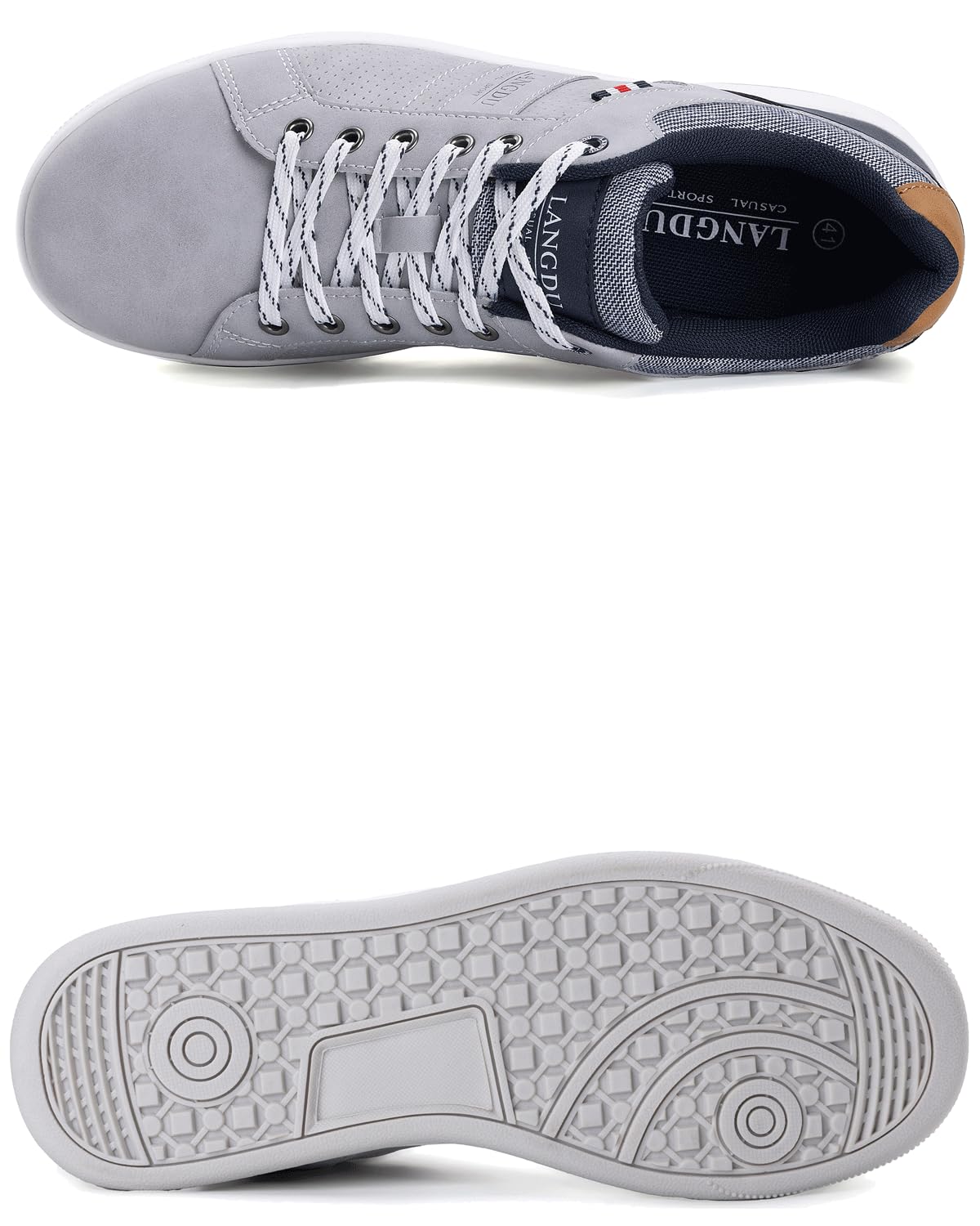 LANGDU Baskets Homme Chaussure Sneakers Marche Ville Casual Fitness Courtes Tennis Outdoor Business Chaussures Taille 41-46 EU
