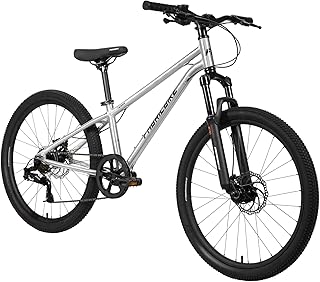 FabricBike Terra - Alu Mountainbike Jugendfahrrad 24 Zoll ab 8, 9, 10 und 11 Jahre, 7-Gang-Schaltung, Scheibenbremse, Federgabel, Kinder Fahrrad