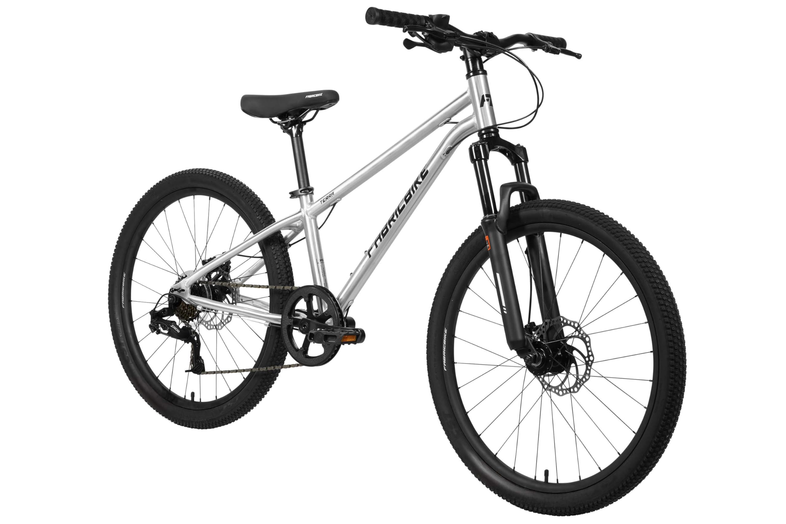 FabricBike Terra - Bicicleta de montaña de Aluminio 24 Pulgadas para niños de 8, 9, 10 y 11 años, Bicicleta MTB, Freno de Disco, Cambio de 7 velocidades, Suspensión Delantera.