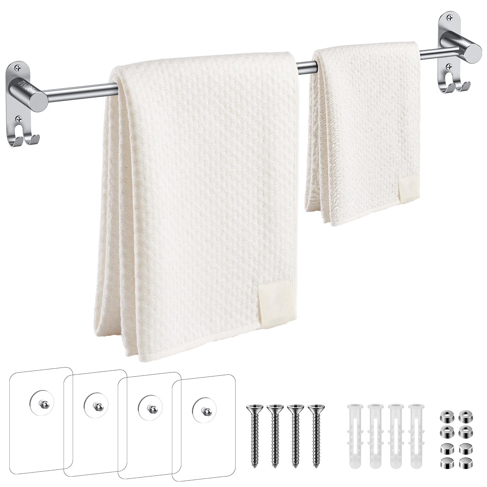 Sponsored Ad – Wall Mounted Cloth Rail, Stainless Steel Adjustable Towel Rail 40-70cm, Brushed Nickel Towel Bar, Self-Adhesive & Screw Installation for Bathroom, Kitchen