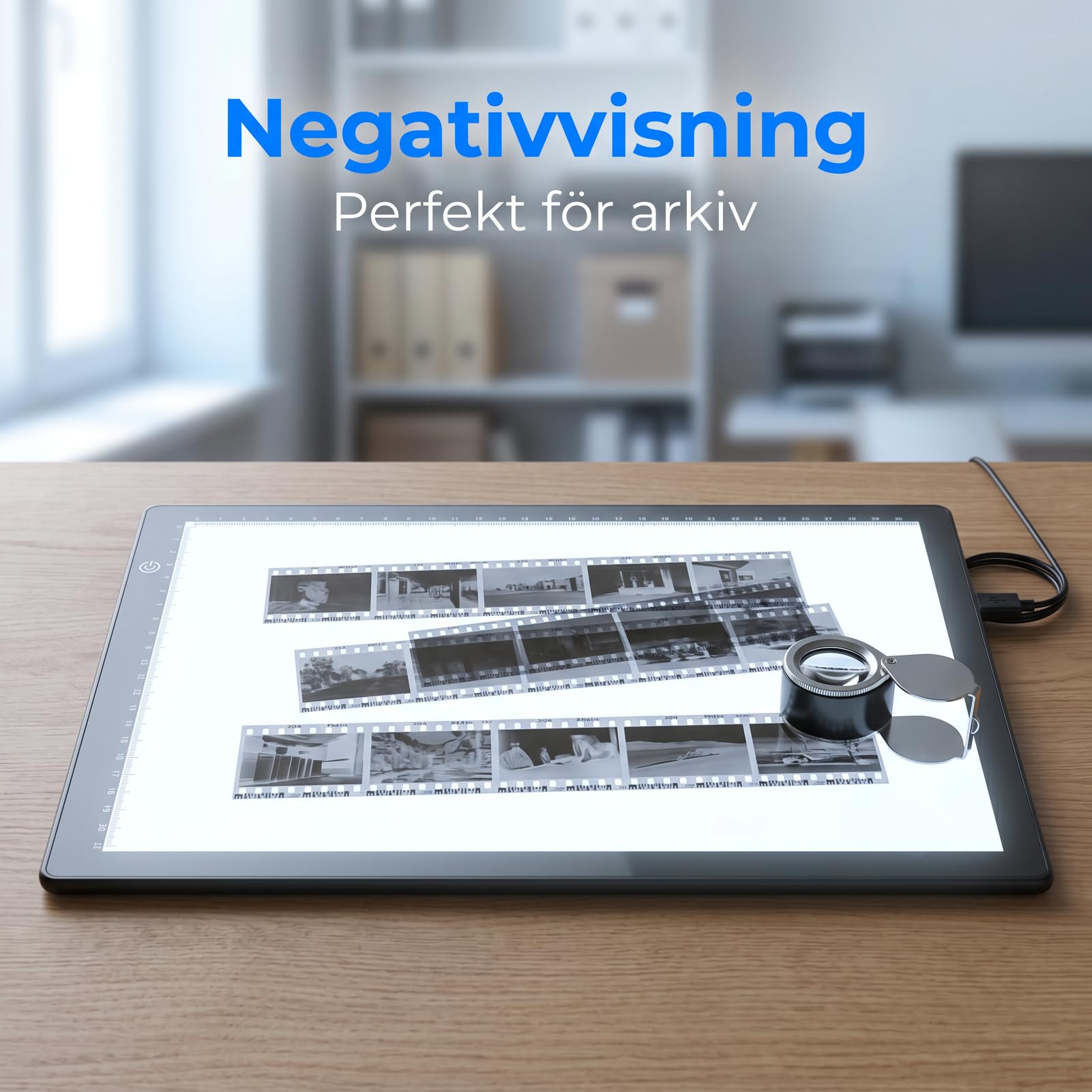 Visore per Diapositive E Pellicole Negative, Scatola Luminosa, 3 Livelli di Luminosità con Supporto App e Conversione Digitale per la Visualizzazione di Diapositive Negativi