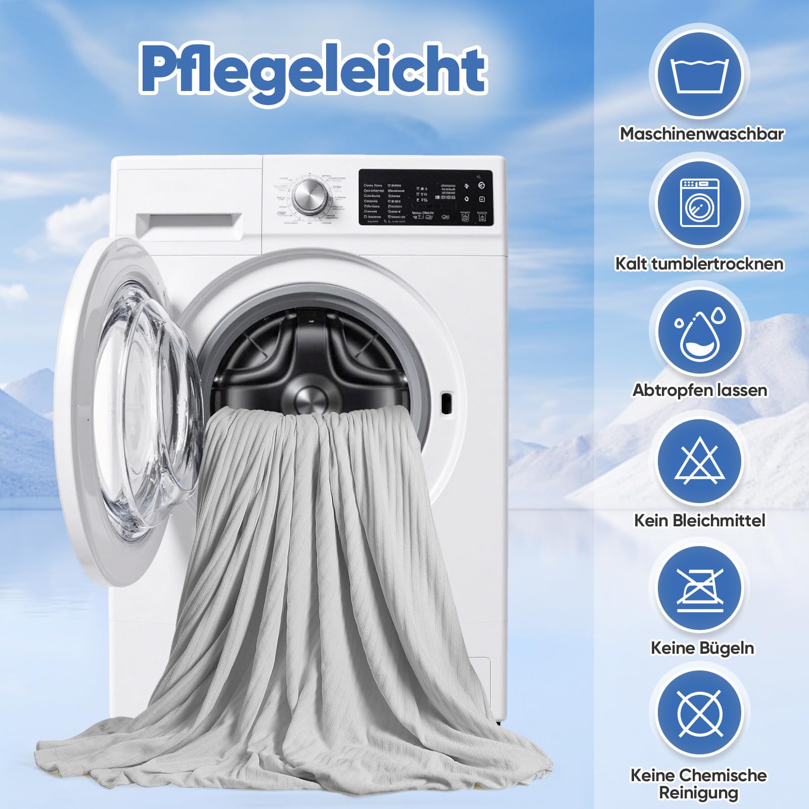 Marchpower Chenille Kühldecke 200 x 220cm, 2in1 doppelseitige Sommerdecke, Q-Max>0,5 mit Arc-Chill 3.0 Kühlfasern, mit Sofortiger Kühleffekt, Atmungsaktiv & Leicht für Sofa, Bett und Reise-Grau