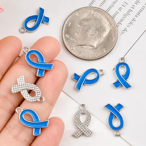 Miniatura 3 de WANDIC 50 dijes de cinta verde, salud mental, cáncer de hígado, problemas ambientales, esperanza concienciación, aleación de concienciación, para