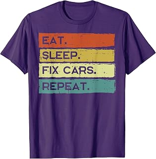 Mechanic Eat Sleep Fix Cars Repeat Funny Men Women Kids T-Shirt