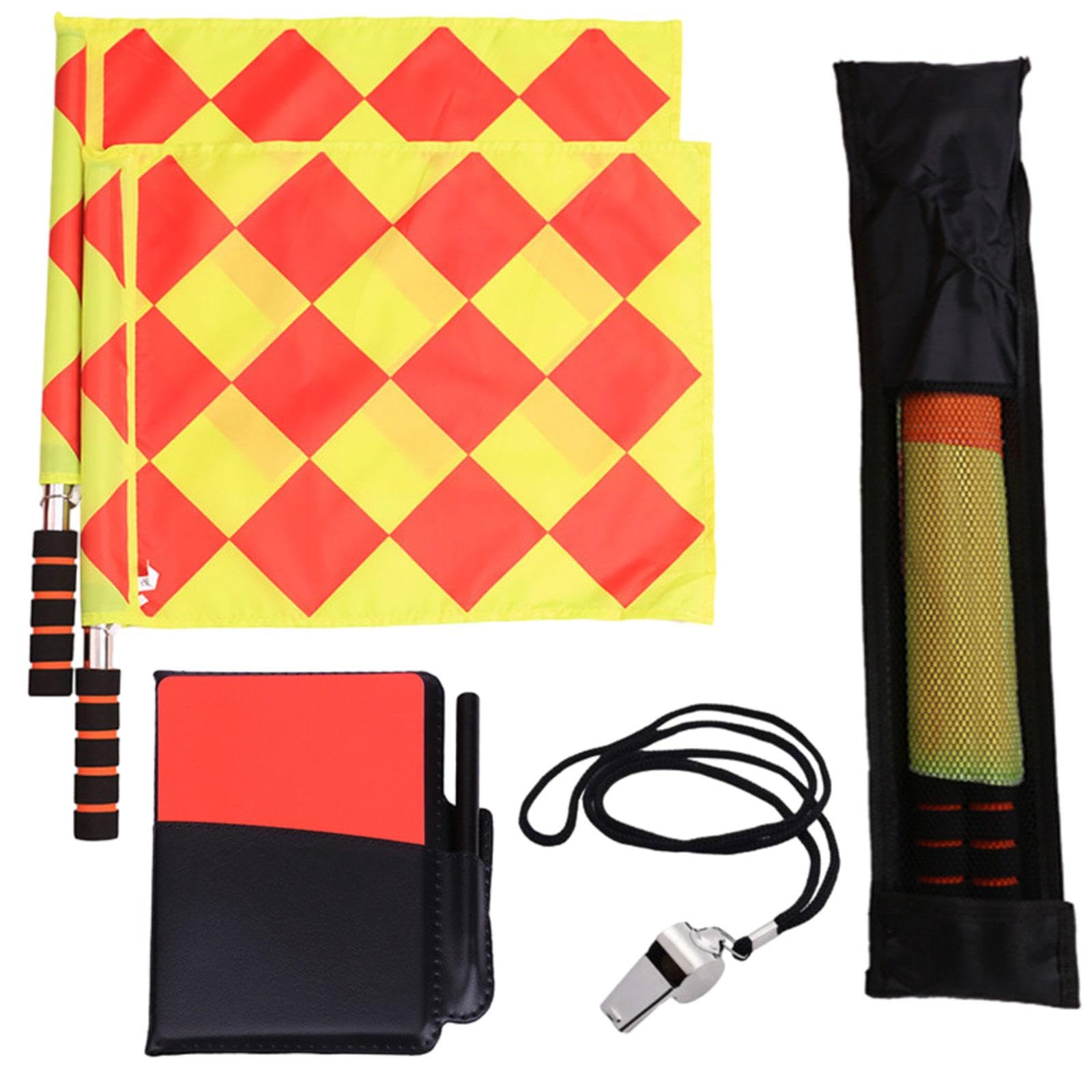 kowaku Soccer Referee Flags Kit Referee Tool Kit Signal Flag Referee Accessories Set Referee Cards for Football Soccer Competition