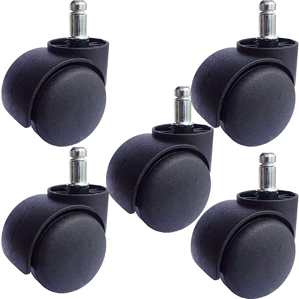 2 Inch Black Silent Stemless Caster, Furniture Casters