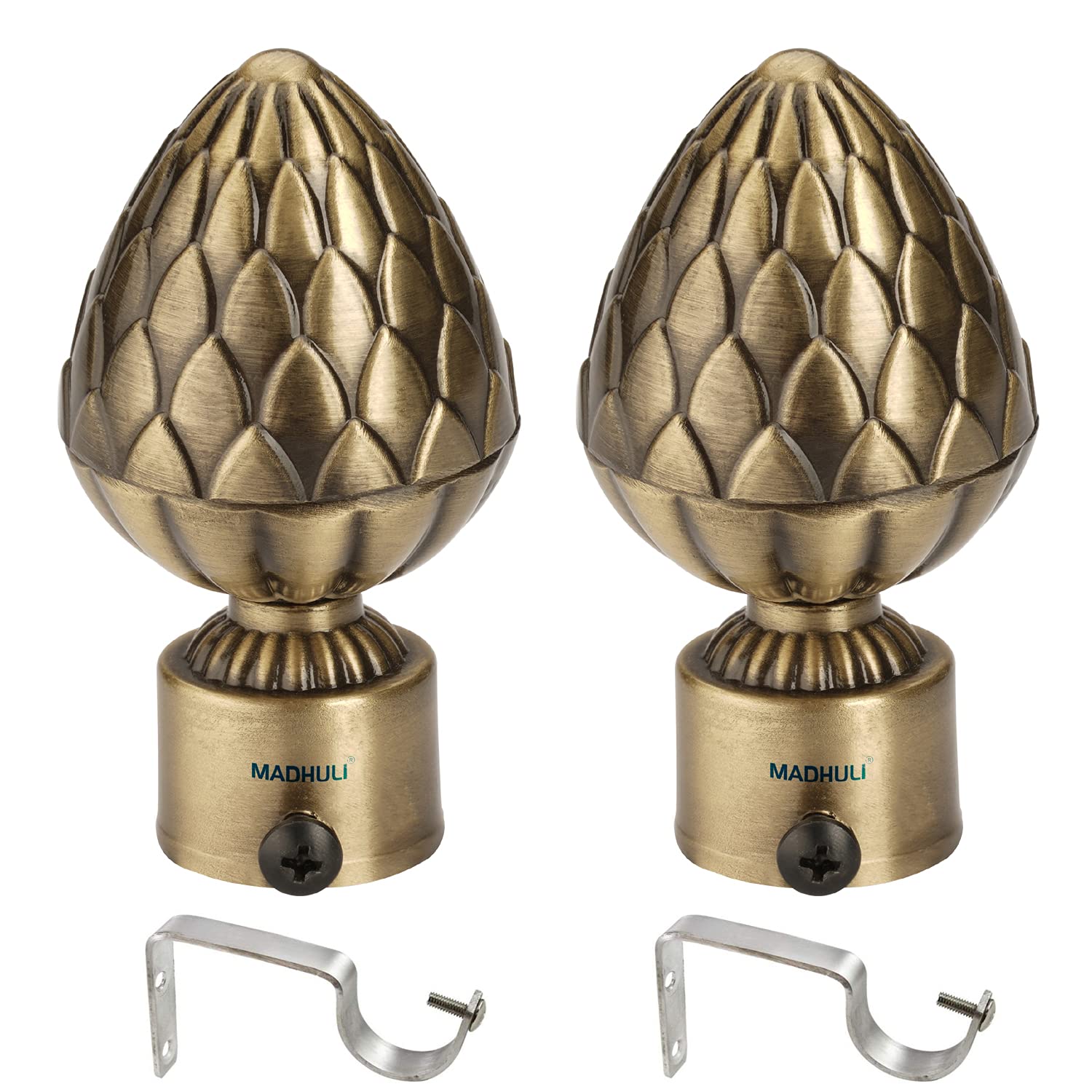 Buy MADHULI Curtain Bracket, Curtain Finial, Antique Finish Curtain