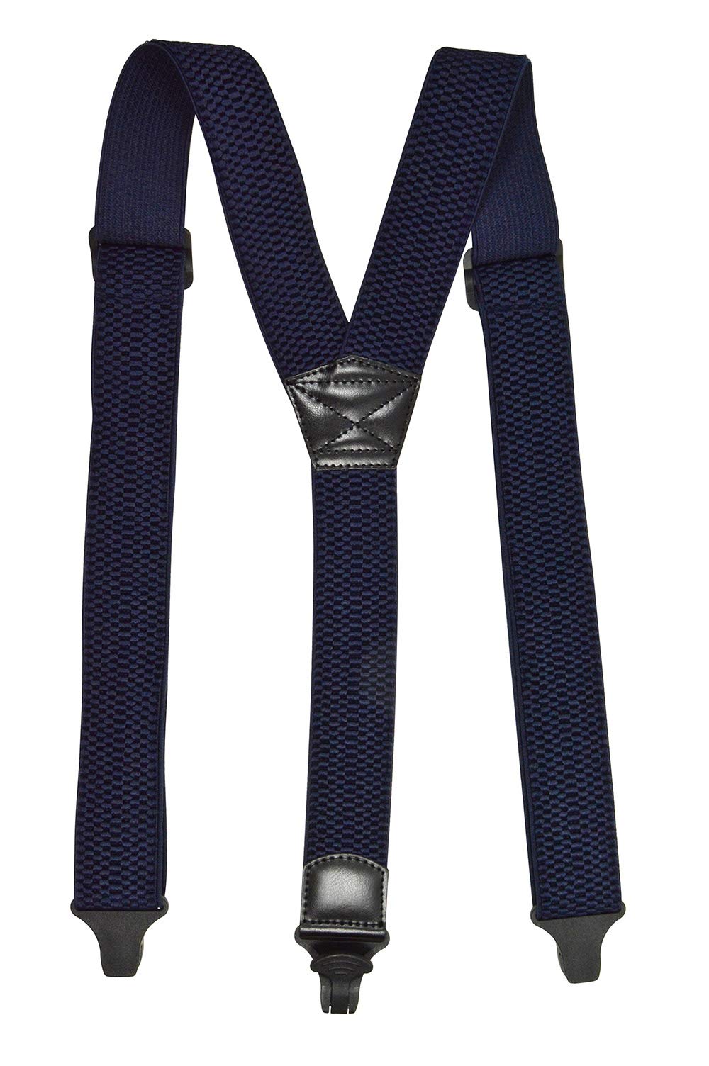 Olata Y-Shape Heavy Duty Braces/Suspenders with Plastic Clips for Airports - 4cm. Navy Blue