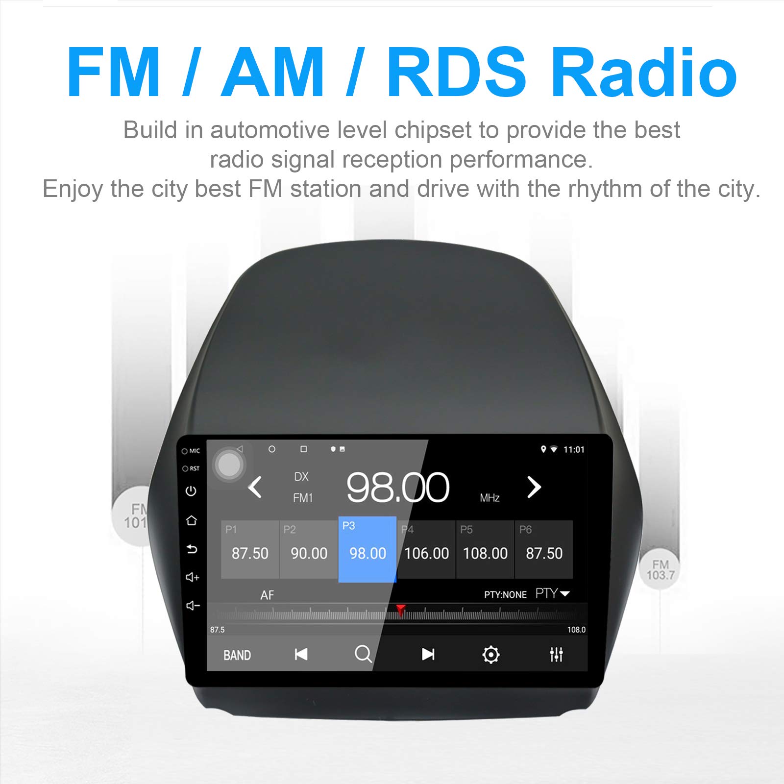 Wireless Carplay Autoradio Android per Hyundai Tucson IX35 2011-2015 | Touchscreen da 10'' con Carplay e Android Auto Wireless, Mirror Link, Navigazione GPS, Bluetooth, Wi-Fi, SWC,FM/RDS 2G + 32G