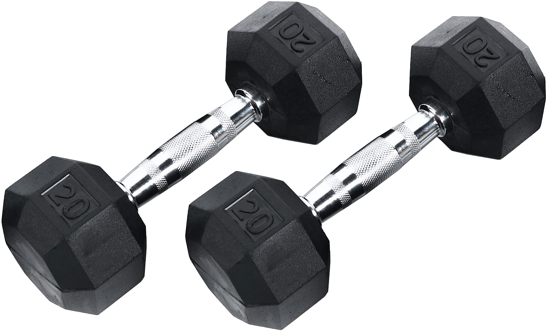 Amazon.com : Ader Octagon Rubber Coated Dumbbell 15, 20, 25, 30