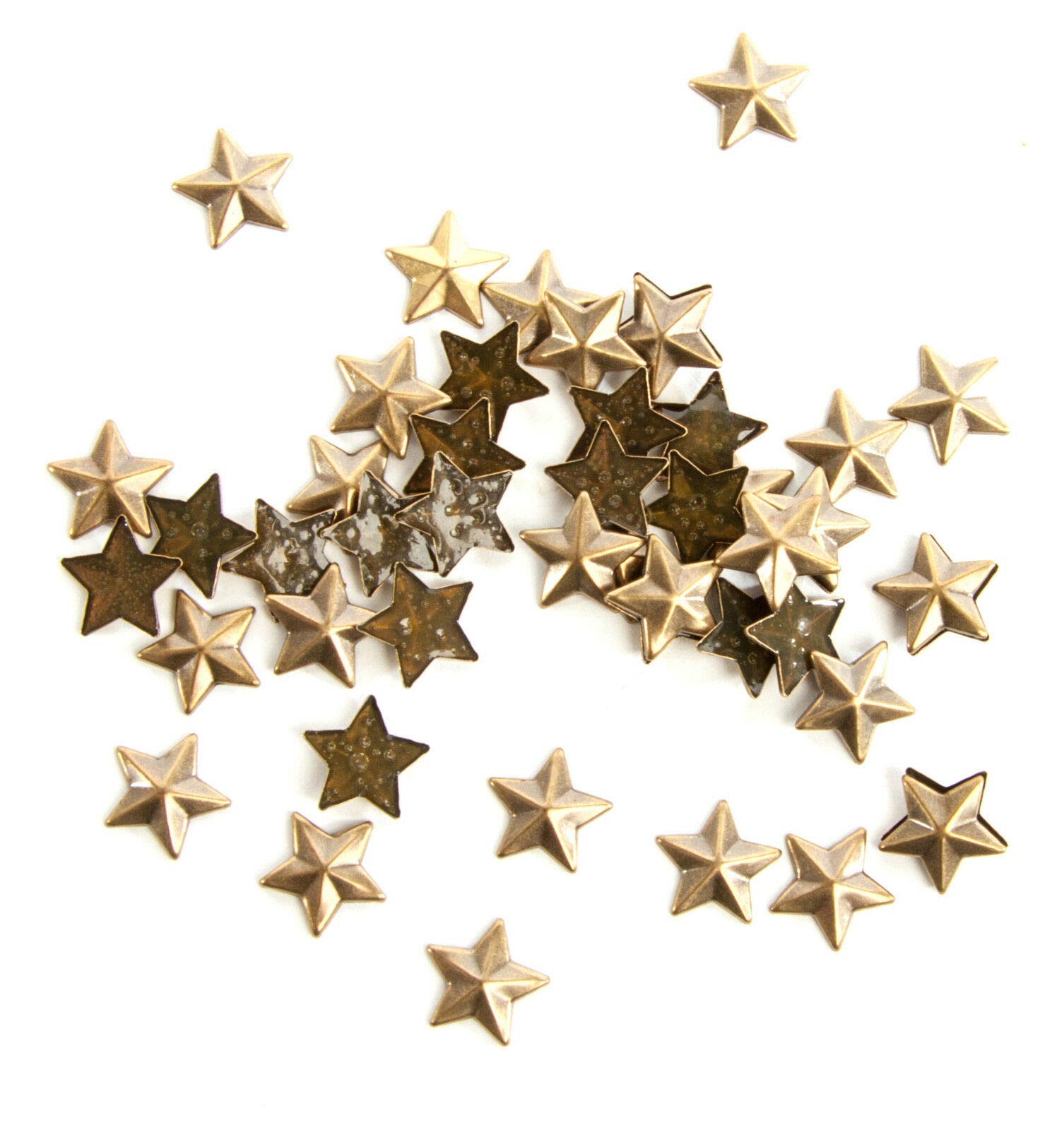 World Of Sparkles Bronze 50Pcs Star Prism Iron On Hot Fix Studs Rivet Snap For Art & Crafts Projects Leather Work Jacket Decoration Diy (, 8Mm)
