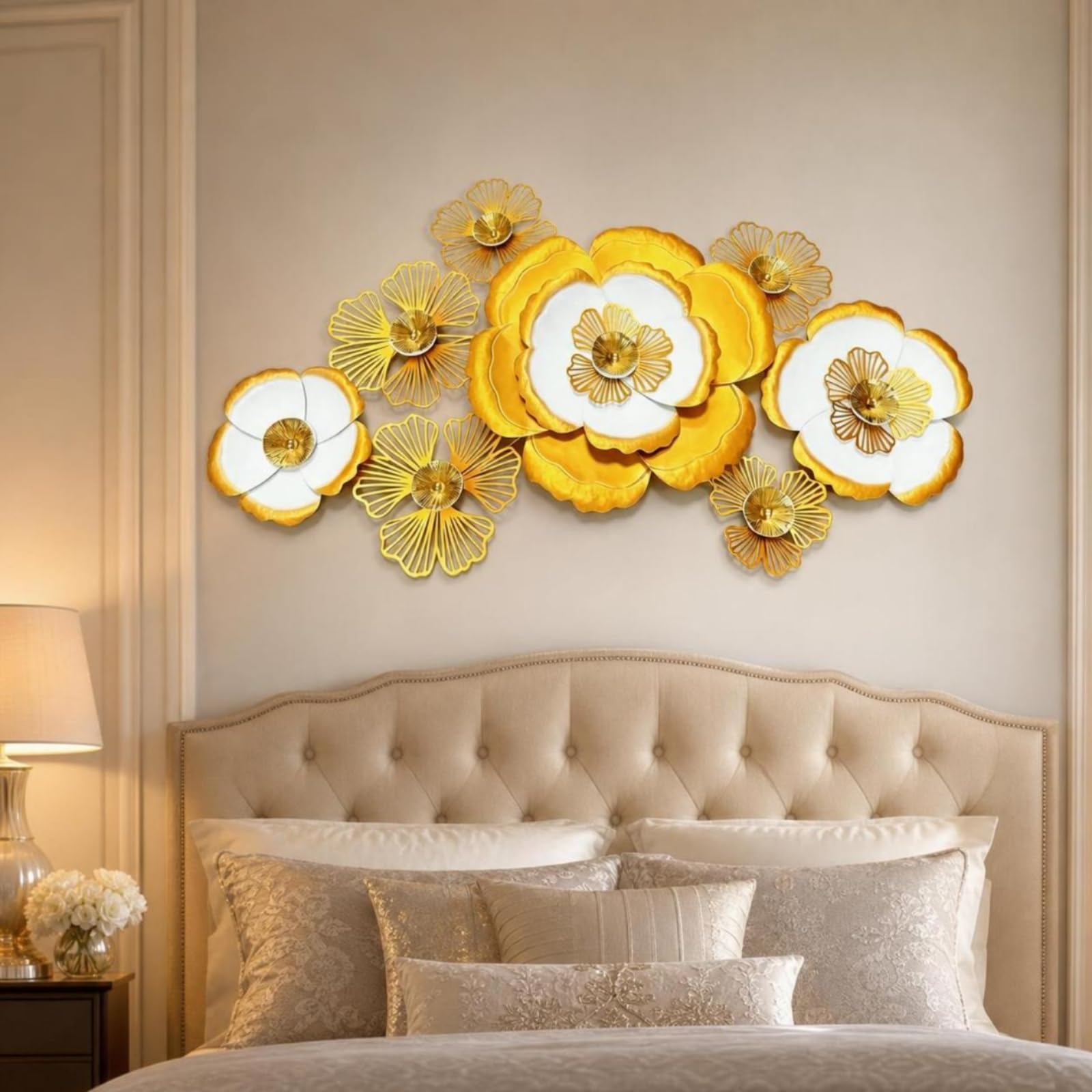 FytStycale Fiori in Metallo da Parete Elegante Decorazione da Parete con Fiori Eleganti Decorazioni Murali per Ingresso