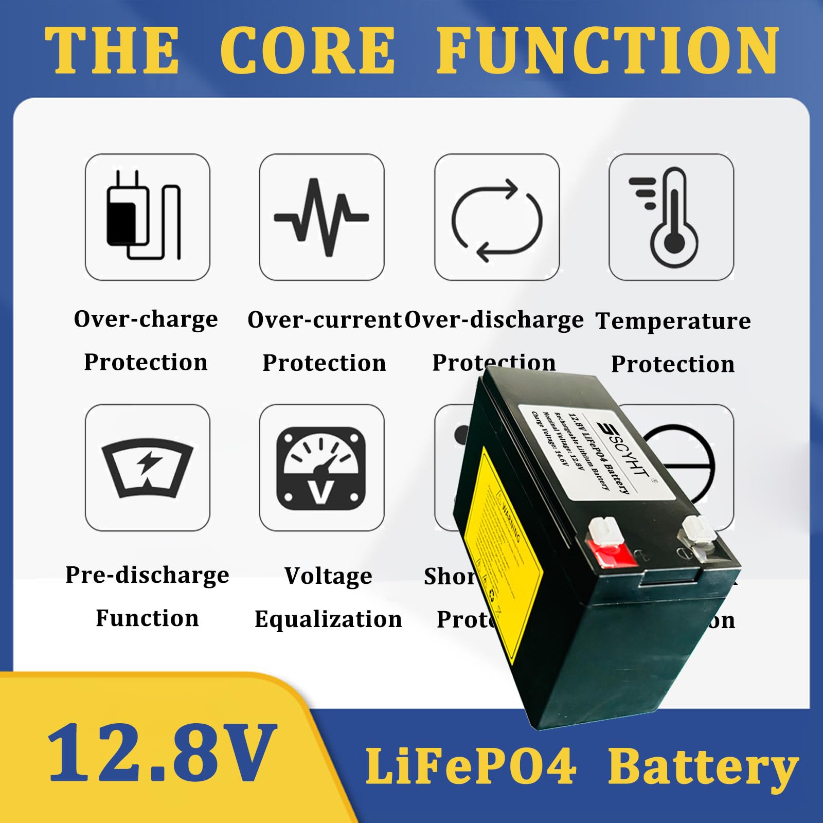 Akumulator LiFePO4 12,8 V 6 Ah 8 Ah 12 Ah Akumulator litowy 12,8 V Akumulatory zamienne do elektrycznych samochodzików zabawkowych z silnikami 50 W - 155 W,12.8v12ah 1pack