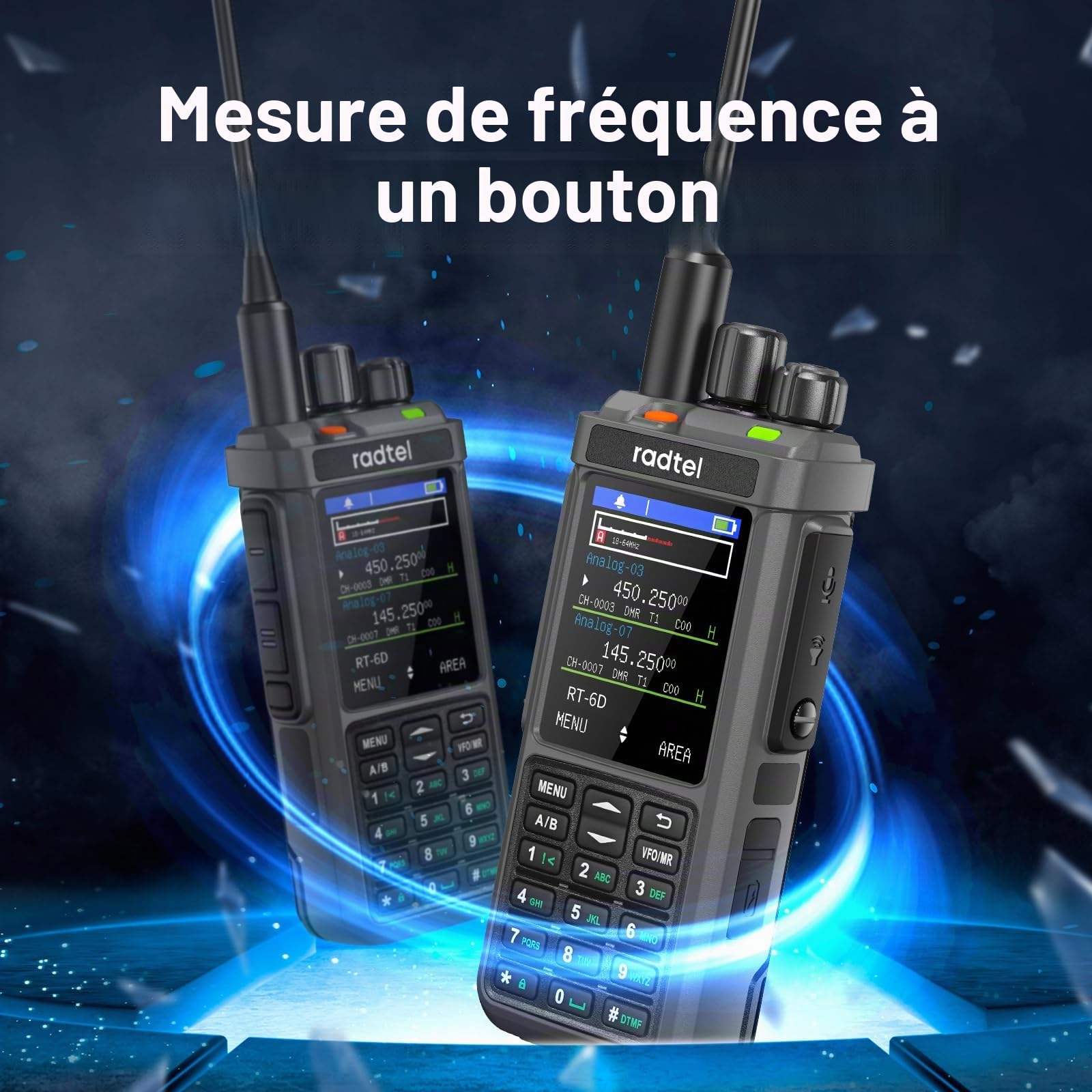 Radio DMR Radtel RT-6D, 500 000 Contacts, Talkie-walkie Double Bande, Double créneau horaire, Radio bidirectionnelle, Niveaux 1 et 2, Radio Amateur, 1 024 canaux