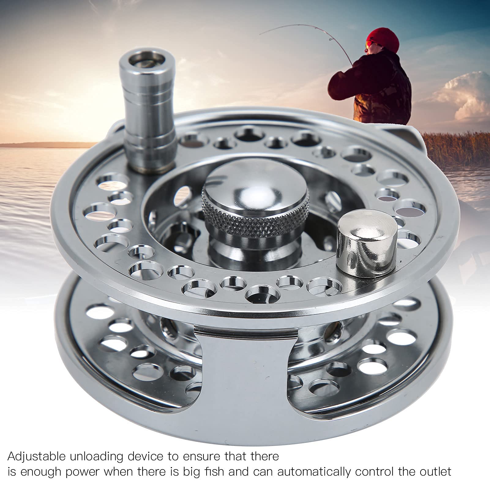 HERCHR Moulinet de Pêche à la Mouche, 3/4 2 1, Roulement à Billes, Rapport de Vitesse 1:1, en Alliage d'Aluminium CNC, Accessoires d'Extérieur pour Eau Douce et Salée