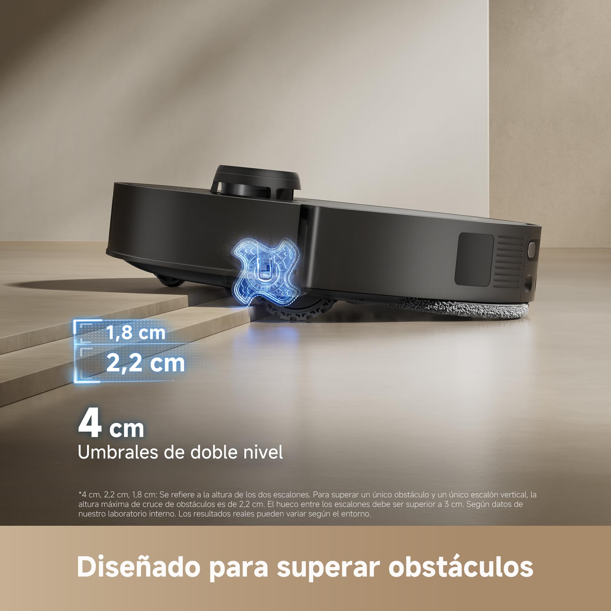 dreame L50s Pro Ultra Robot Aspirador y Friegasuelos, 100 Días de Vaciado Automático, Mopas con Autolimpieza a Alta Temperatura, 30.000 Pa de Succión, Limpia a Fondo Esquinas y Bordes.