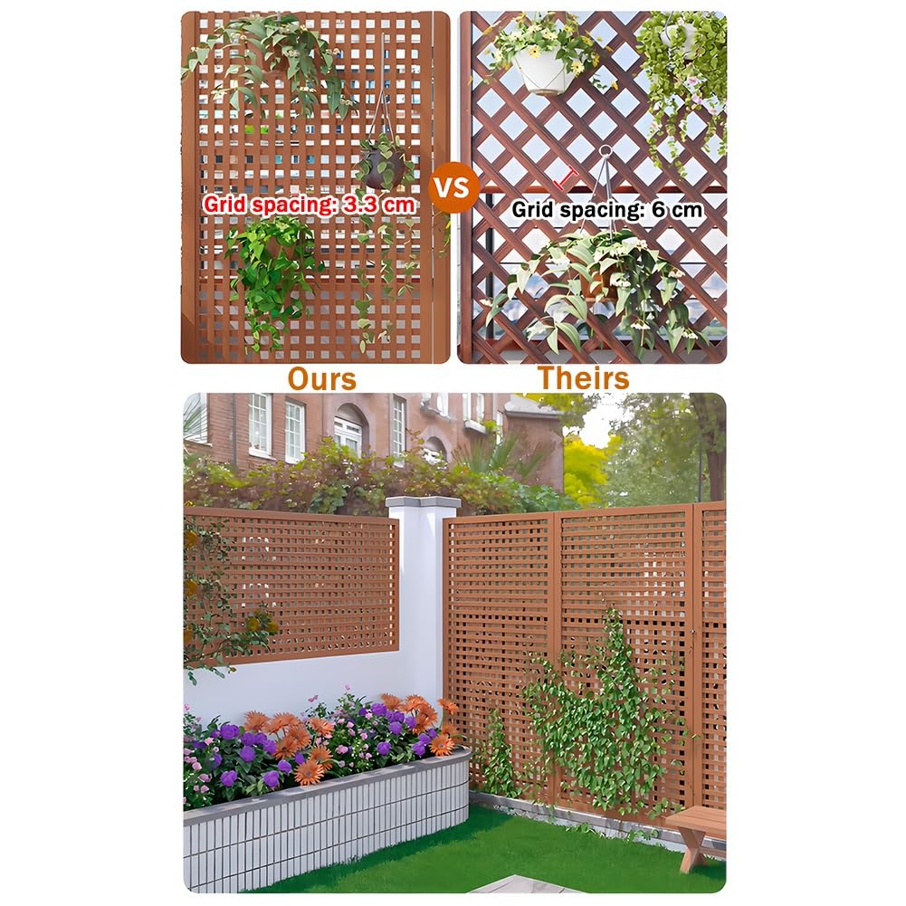 Vallas Decorativas Y Paneles De Celosía Para Exteriores, Valla Divisoria De Madera Para Jardín, Celosía De Jardín Resistente A La Intemperie, Biombo De Privacidad Independiente(marrón,30x180cm)
