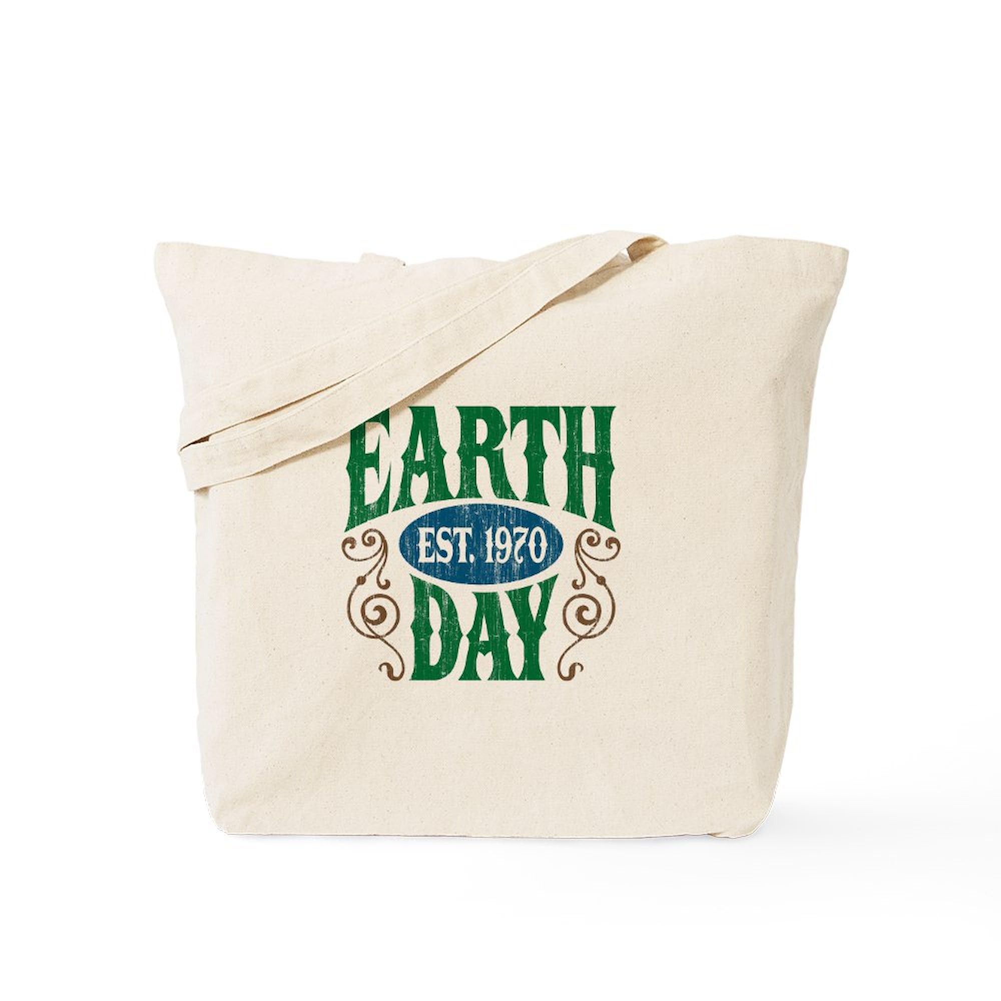 CafePress Earth Day Est. 1970 Tote Bag Reusable Natural Beige Canvas Shopping Bag