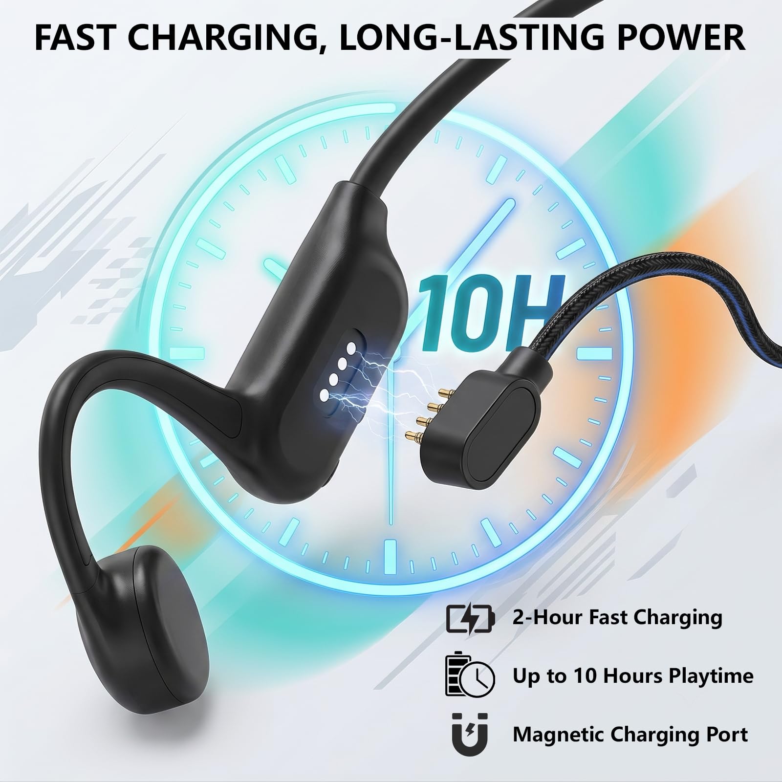 Cuffie a conduzione ossea, IPX8, impermeabili, per nuoto, con lettore MP3 da 32 GB, auricolari Bluetooth 6.0 con microfono, 8 ore di riproduzione, auricolari sportivi wireless per corsa, ciclismo
