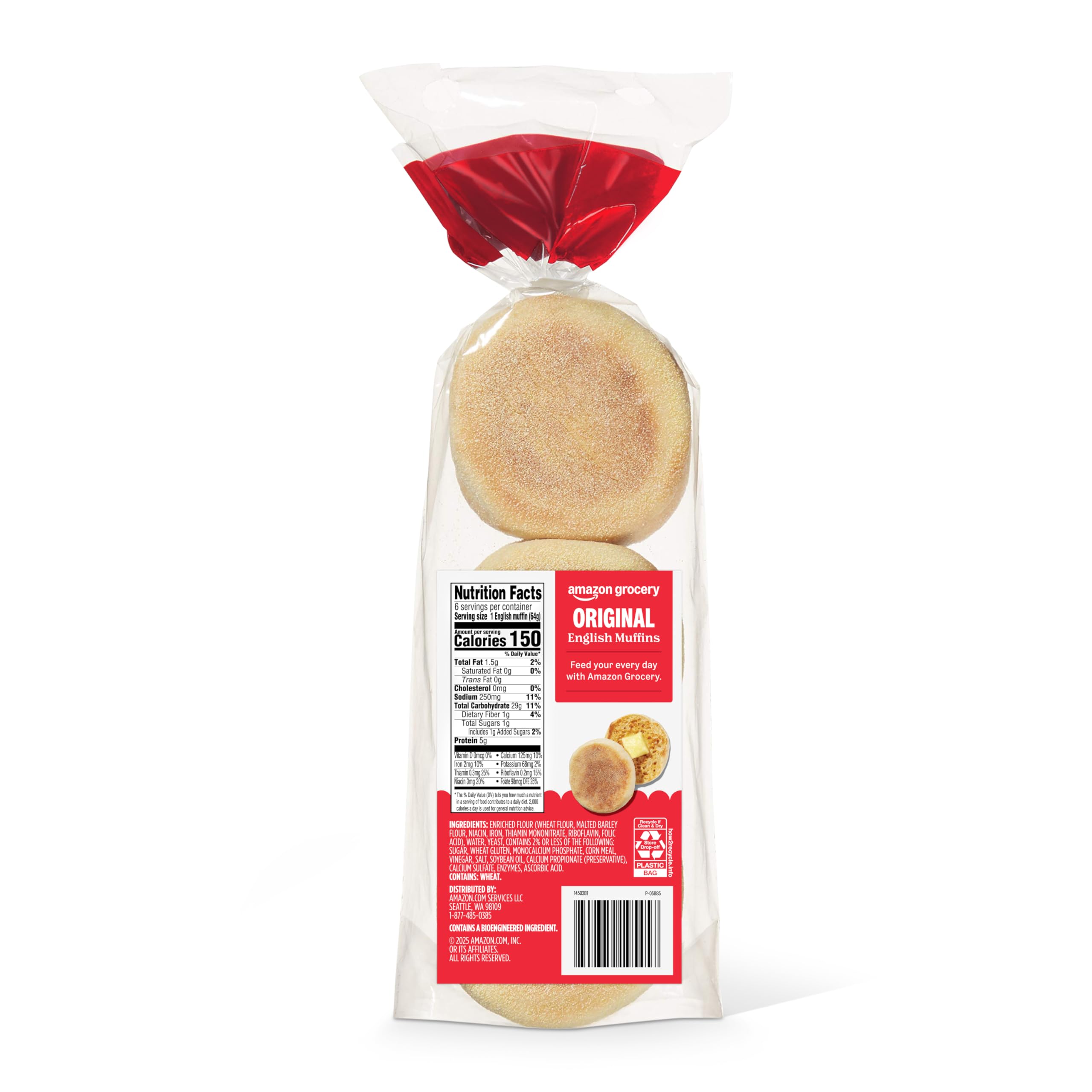 Amazon Grocery Original English Muffins 13 5 Oz 6 Ct Previously Happy Belly Packaging May Vary — view 5