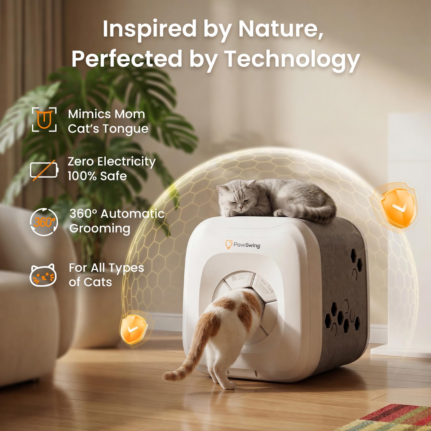 Amazon.co.jp: 自動猫セルフグルーミング360°肌にやさしいブラシ舌模倣