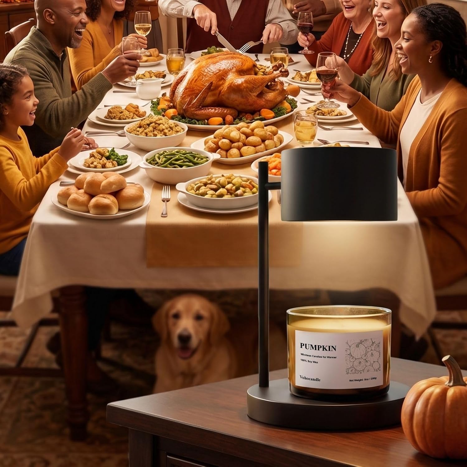 VOHO Pumpkin Wickless Candles for Candle Warmer Lamp, 9oz Soy Candles