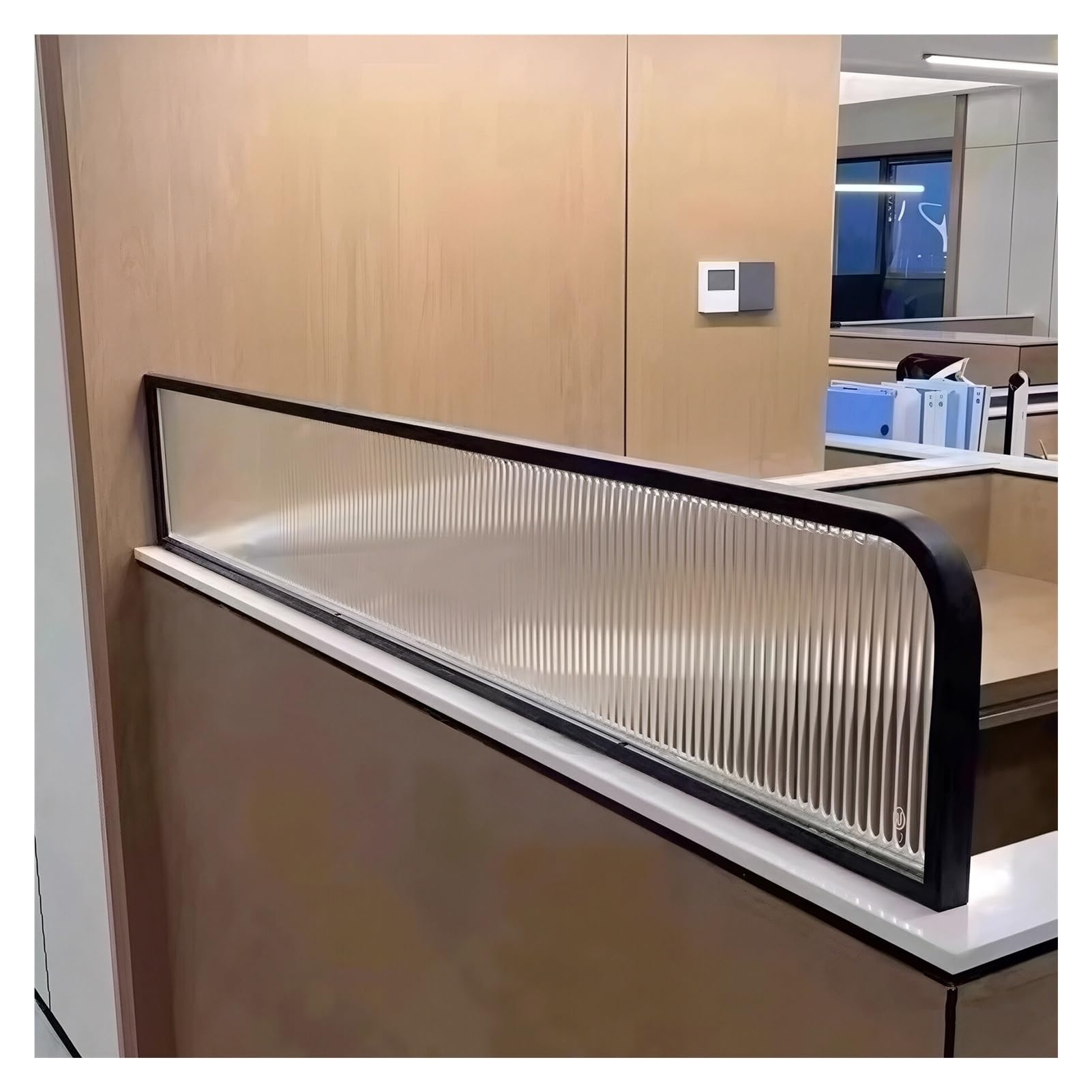 KLGFBDC Stainless Steel Office s Decorative Low Partitions for Restaurants & Workspaces (Black 30x120cm) - Stylish Desktop Dividers for Enhanced Confidentiality