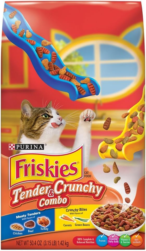 Friskies Dry Cat Food, Tender & Crunchy Combo, 3.15Pound