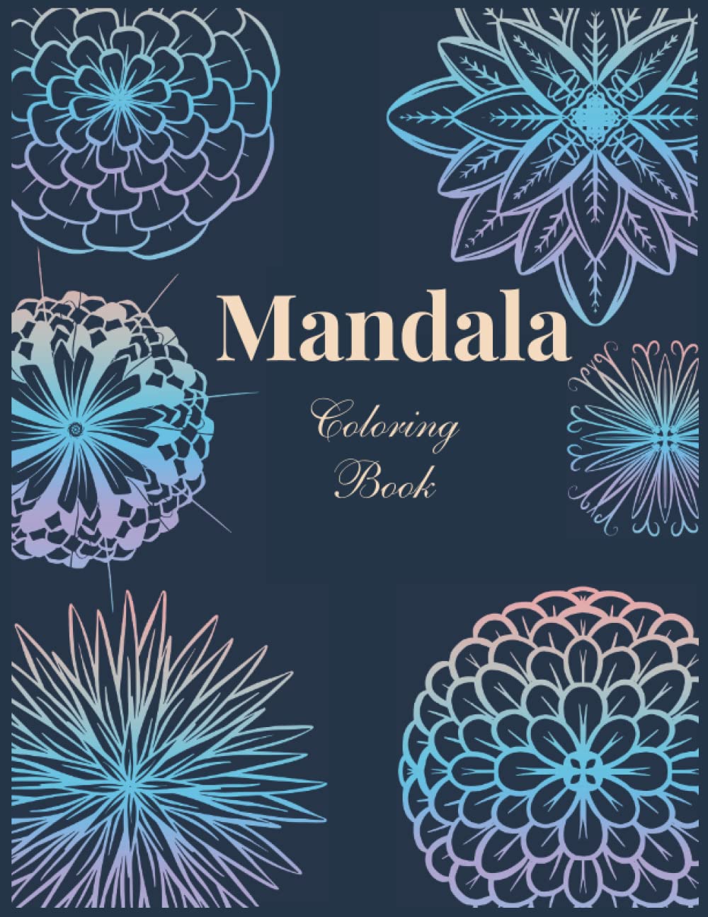 Livre de coloriage mandala grand format pour adulte avec 50 dessins anti-stress
