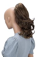 Vista 26 de PRETTYSHOP - Extensión de cabello rizado voluminoso, cola de caballo de 14 pulgadas con clip, resistente al calor